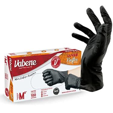 Imagem de Luva Viniflex, Vabene, M, Preta, Caixa com 100