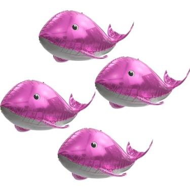 Imagem de Pink Sea World Whale Balloons Zoo Under The Sea Party Supplies Birthday Decorations, 4 Pack Big 37'' Ocean Animal Whale Mylar Foil Balloons Fish Helium Balloons For Baby Shower