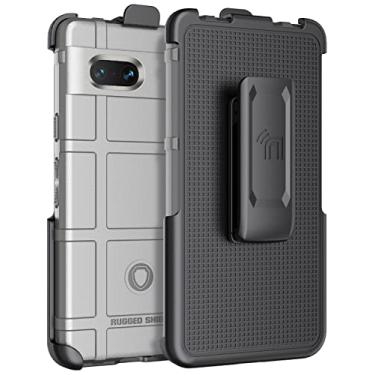 Imagem de Capa com clipe para celular Google Pixel 7a (2023), Nakedcellphone Special Ops Tactical Armor Rugged Shield Cover e [catraca giratória] coldre com clipe de cinto [textura de aderência fosca] - cinza