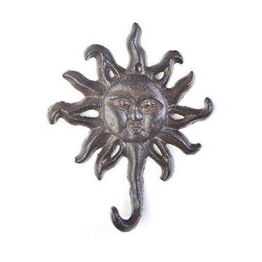 Imagem de Geenite Gancho único de cabeça de sol de ferro fundido antigo em forma de animal ganchos de chapéu de ferro pesado arte decorativa 1 peça