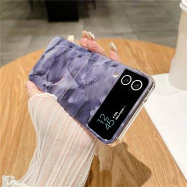 Imagem de Capa de telefone com pintura a óleo Splash Ink para Samsung Z Flip5 Zflip3 Flip4 Capa ultrafina de ondulação de água para Galaxy ZFlip 4 3 Z Flip 5, cinza, para Samsung Z Flip5