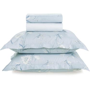 Imagem de Jogo de Cama Karsten Anabela 180 Fios 4 Peças Queen Azul