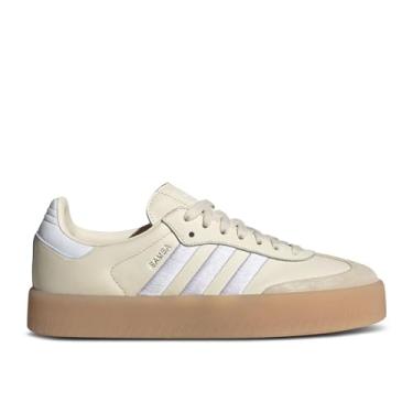 Imagem de adidas Tênis feminino Sambae, branco maravilha branco/branco nuvem, prata metálico, tamanho 42, Wonder Branco/Nuvem Branco/Prata Metálico, 40