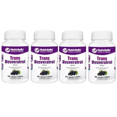 Imagem de KIT 04 TRANS RESVERATROL 600MG 60 CAPS NUTRIVITALLE