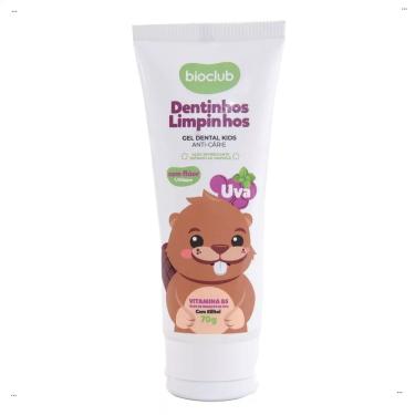 Imagem de Gel Dental Infantil Com Flúor Sabor Uva Vegano Bioclub 70g