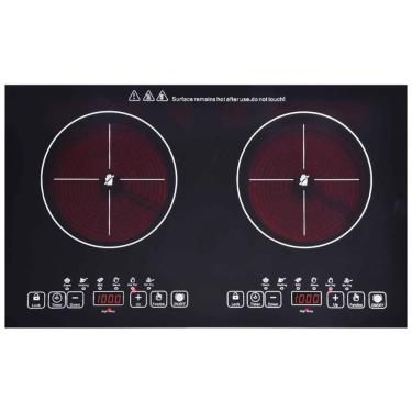 Imagem de Cooktop de Indução Elétrico de Cerâmica com 2 Queimadores de 60cm e Controle Digital, 110V 2200W, FVBADE, Preto