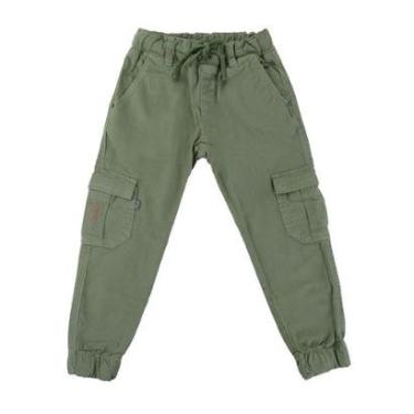 Imagem de Calça Jeans Infantil Masculina Dipopini Cargo Verde CIM091-Masculino