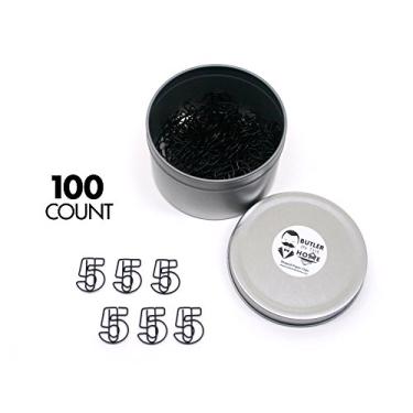 Imagem de Butler in the Home A-Z letra do alfabeto ou número 0-9 - 100 clipes de papel colorido preto para iniciais ou data de nascimento, Preto, Number 5