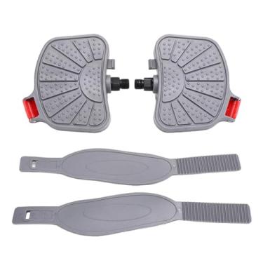 Imagem de Generic 1 par de pedais de bicicleta ergométrica, substituição de 1/2 ''ou 9/16'' com alças ajustáveis para adultos, treino em casa, academia, bicicleta, Eixo de 0.56 polegadas