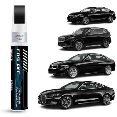 Imagem de COSLAKE Tinta de retoque de carro (Jet Black(688)) para BMW, kit de reparo de arranhões de pintura de carro, solução rápida e fácil de reparar, caneta removedor de arranhões 2 em 1 com cor matched