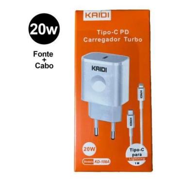 Imagem de Cabo Carregador  P/ iPhone 6s Até iPhone 12 - Kaidi