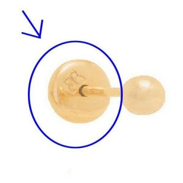 Imagem de Par tarrachinha de brinco rommanel banhado ouro 3x 24k 18k e 22k  baby