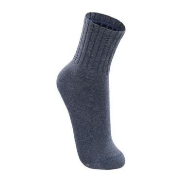 Imagem de Meia Masculina Algodão Lupo 03290-009 Cano Alto, Mescla jeans, EG (45/