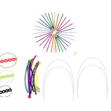 Imagem de Kit 1.000 Borrachinhas Aparelho Liga Dentária + 10 Trançadas( 05 Pares