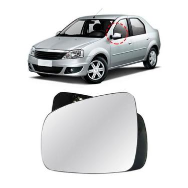 Imagem de Lente Retrovisor Renault Logan 2010 a 2014 Esquerdo - Evo-X Retrovisor