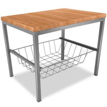 Imagem de Suporte Bebedouro Botijão Mini Balcão Cesto E Tampo Prata - Genus Móve