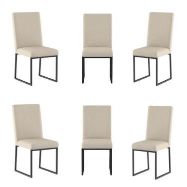 Imagem de Kit 6 Cadeiras Para Mesa De Jantar Base Industrial Preto Balaqui - Bal