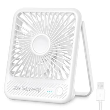 Imagem de Koonie Ventilador de mesa USB, vento forte, ultra silencioso, pequeno ventilador pessoal com inclinação de 180° e 3 velocidades ajustáveis, mini ventilador USB alimentado por cabo USB-C para