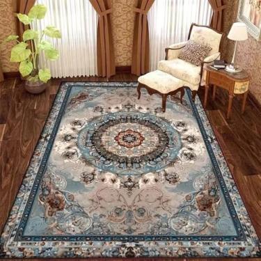 Imagem de Estilo retrô de luxo sala de estar tapete quarto tapetes macios antiderrapantes fofos grande área vestiário tapetes, SY1741, TD, 300x400CM