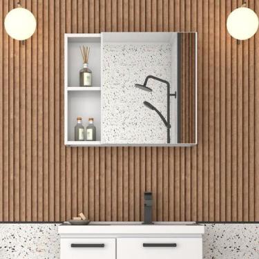 Imagem de Espelheira para banheiro com Armário em Aço Ameixa - Cozimax