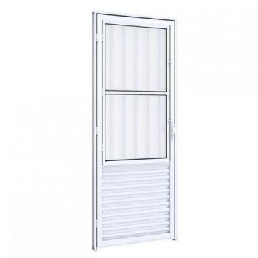 Imagem de Porta de Alumínio Postigo 215x85cm com Grade Tubular Riobras Aluminíos