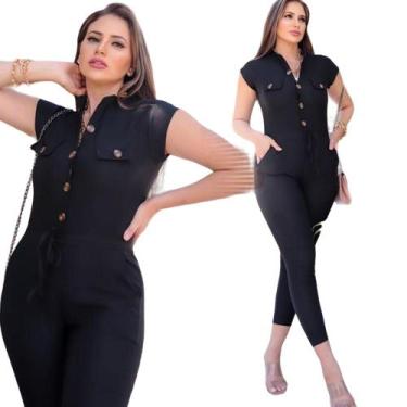 Imagem de Macaquinho Pantacourt Feminino Macacao Jogger Tendencia - Hot Desconto