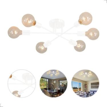 Imagem de Lustre Sputnik Plafon Sobrepor Hashteg 6Xe27 Preto 60 Cm - Lucce Luz I