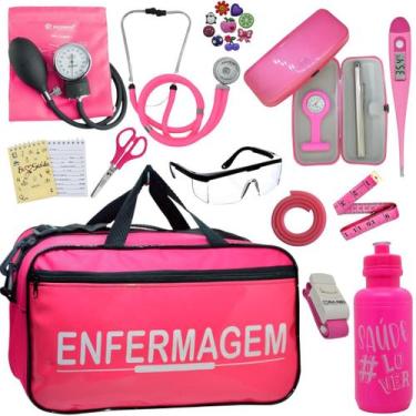 Imagem de Kit Bolsa Cores Aparelho Pressao Esfigmomanometro Enfermagem Incoterm,