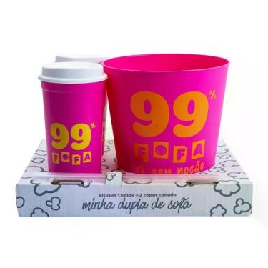 Imagem de Copos e balde de pipoca 3l frases cores e amores uatt