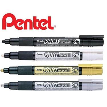 Imagem de KIT Marcador Pentel Paint Marker A Base De Oleo Com 4, Variadas
