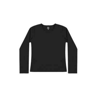 Imagem de Blusa Manga Longa Básica Feminina Elian Infantil, Preto, 4