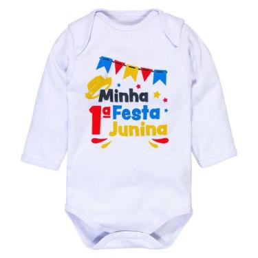 Imagem de Body para Bebê Minha Primeira Festa Junina Branco - Era Uma Vez, Branc