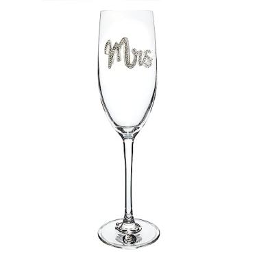 Imagem de THE QUEENS' JEWELS Mrs Champagne Flute, 227 g - Presente exclusivo para mulheres, homens, aniversário, fofo, divertido, Queen, não pintado, decorado, brilhante, deslumbrante, strass