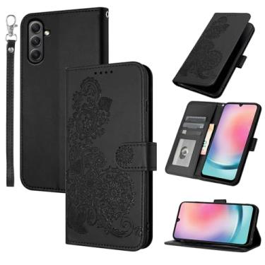 Imagem de Dibosom Capa carteira floral para Samsung Galaxy A05s/A05 com alça de pulso flip com zíper, suporte de cartão de couro PU de luxo elegante acessórios de corpo inteiro capa de telefone para Ao5s Ao5 A