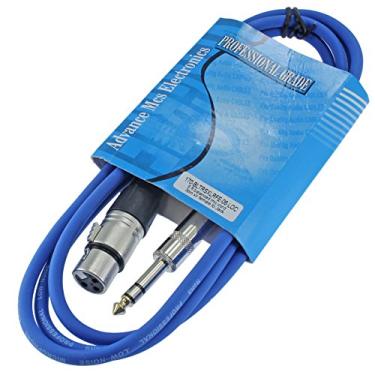 Imagem de MCSPROAUDIO cabo de áudio XLR fêmea 1/4" TRS para 3 pinos balanceado e blindado (1,82 m de comprimento, azul)