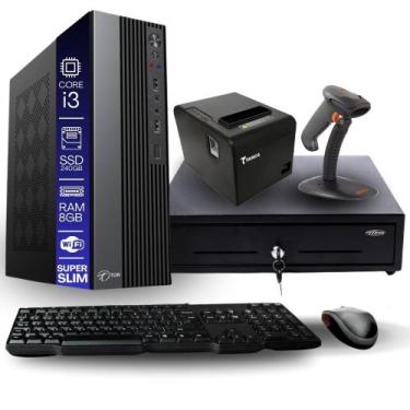 Imagem de Kit Automação PDV TOB Intel i3 8GB SSD 240GB Win10 Rede S/Fio Teclado 