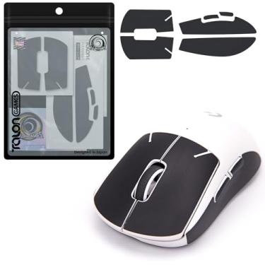 Imagem de TALONGAMES Fita antiderrapante ultrafina de 0,25 mm compatível com mouse gamer sem fio Logitech G PRO X Superlight/Superlight 2, pré-cortada para um ajuste, fácil de aplicar, skin de mouse (preto)
