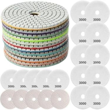 Imagem de 20 X Lixas Discos Grão Liso 4 Pol. 100mm Diamantada Granito Mármore Ka