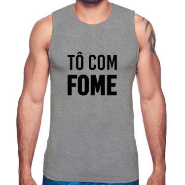 Imagem de Regata Tô com fome - Foca na Moda, Cinza, G