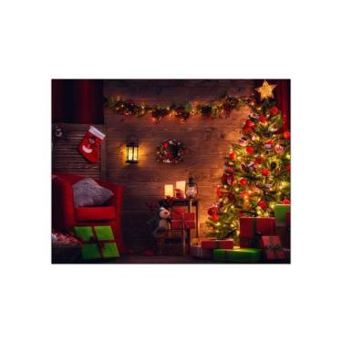 Imagem de Fundo Fotográfico 1,55 X 1,20 - Noite de Natal Árvore Presentes 062 - 