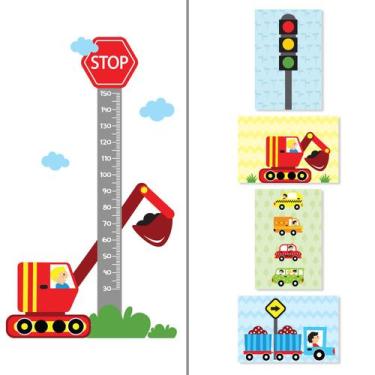 Imagem de Adesivo de Parede Carros na Cidade Regua e Placas Decorativas - Quarti