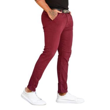 Imagem de Calça Social Masculina Sarja Bolso Embutido Slim Skinny - Mitchelgutto