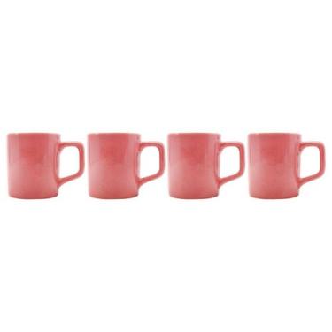 Imagem de Conjunto Xícaras Café Cerâmica Rosa Vibrante 80mL - 4un - ECOS, Colors