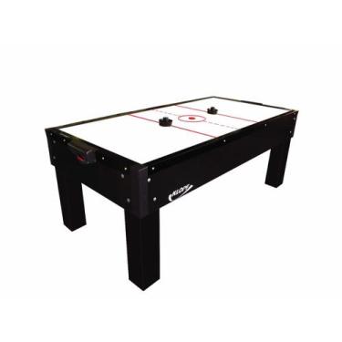 Imagem de Mesa Aero Hockey (air hockey) PRETO 2,14x 1,09 Com contador , motor bi