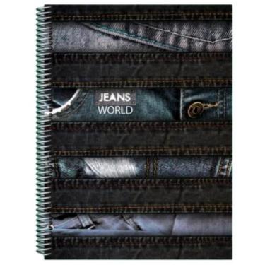 Imagem de Caderno Jeans Universitário Escolar 400 Fls Arame Capa Dura - Maxima c