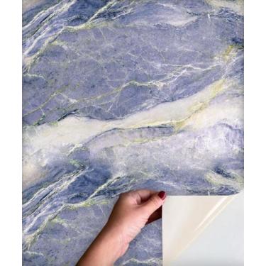 Imagem de Adesivo Piso Lavável Chão Marmore Azul Porcenalato Vinil 2mt - DecoraP