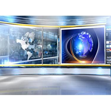 Imagem de Loccor 9x6 News Studio Tecido Pano de Fundo TV Transmissão Estúdio Prop Gravação de Vídeo Filmagem Conferência Foto Crianças Âncora Repórter Escritório Banner Rádio Entrevista de Negócios Show ao Vivo