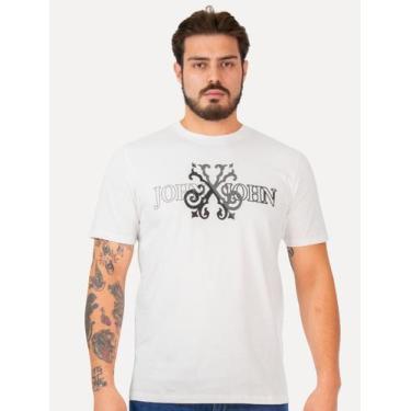 Imagem de Camiseta John John Masculina Regular Logo Shadow Branca, GG