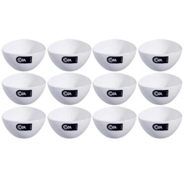 Imagem de 12 Cremeiras 250ml Cumbuca Plástica Branca Petiscos Potes Tr - Coza