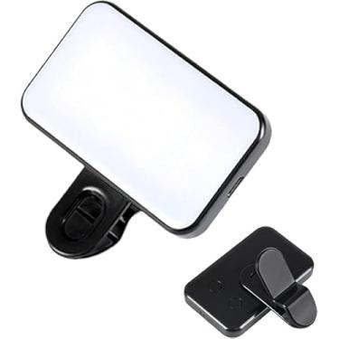 Imagem de Luz para celular – LED recarregável para selfie – Modo luz ajustável Vlogging luzes com base clipe iluminação videoconferência para computador Aviere